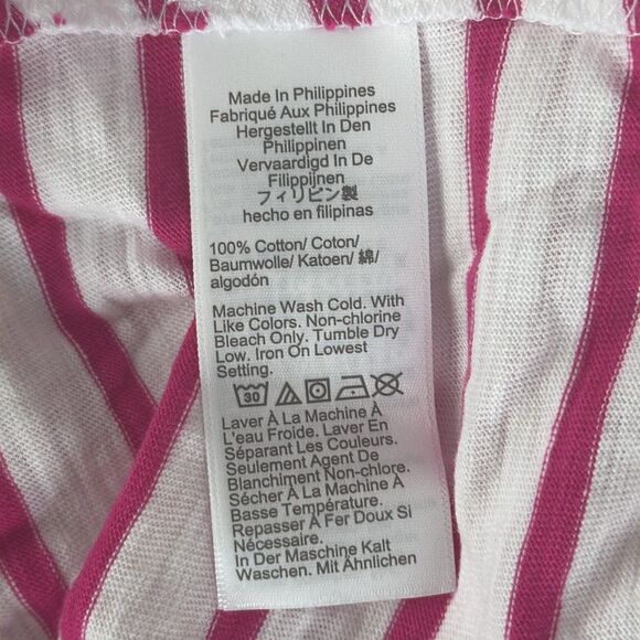 J Crew Girlfriend Tee Womens Size‎ XL Pink White Stripe - Picture 5 of 8